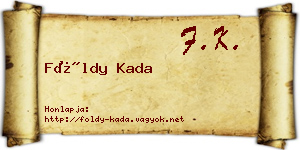 Földy Kada névjegykártya